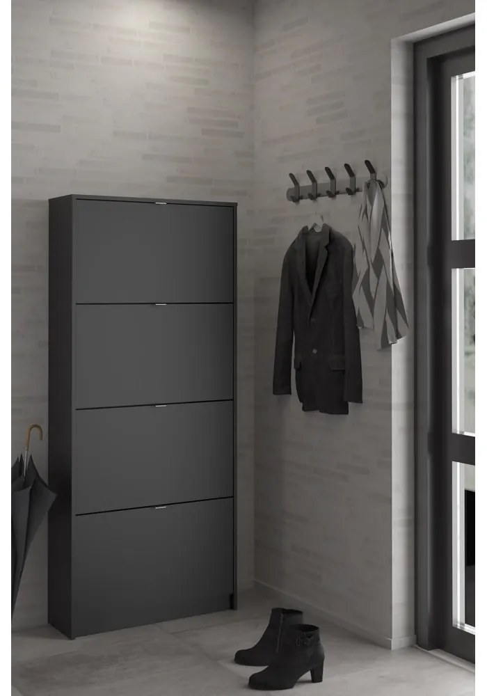 Черна накланяща се стойка за обувки Shoes – Tvilum