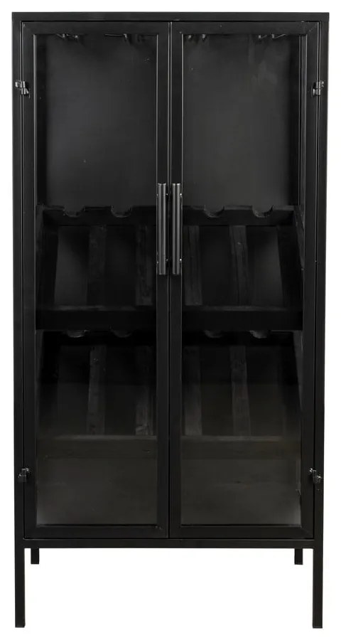 Черна стойка за вино от елхово дърво за 10 бутилки, 52x103 cm Rob - White Label