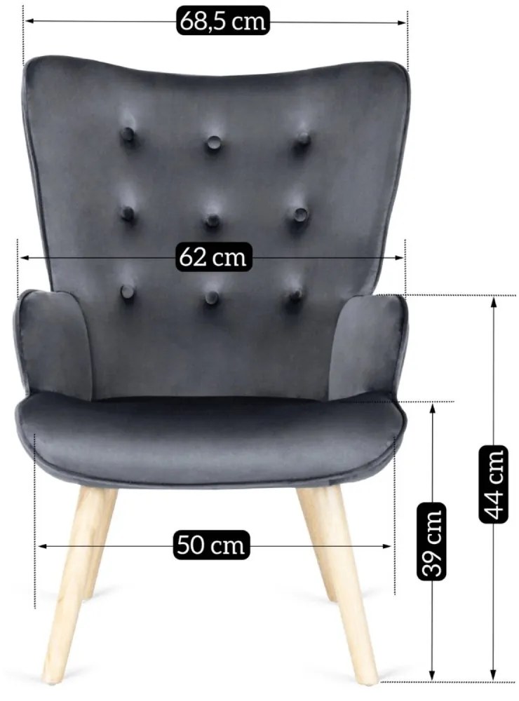 Удобен релаксиращ фотьойл с подложка за крака LOZANO - сив