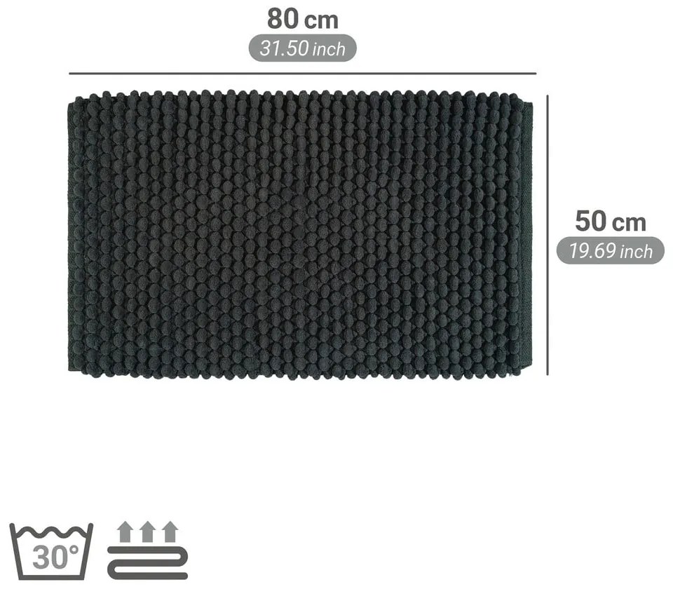 Тъмнозелен текстилен килим за баня 50x80 cm Solivo – Wenko