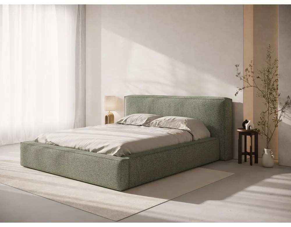 Зелена тапицирана табла за легло 189x100 cm Olivia – Micadoni