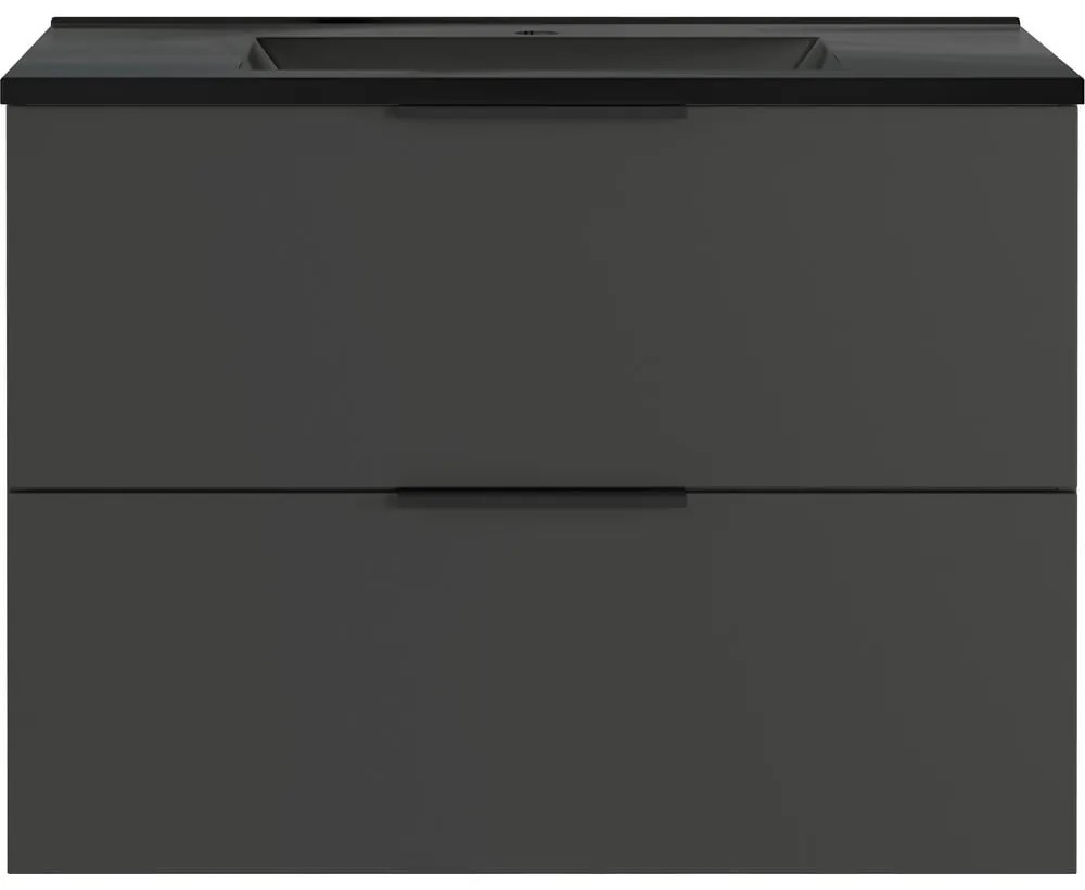 Стенен шкаф с мивка в черен и антрацитен цвят 81x61 cm Crandon – Germania