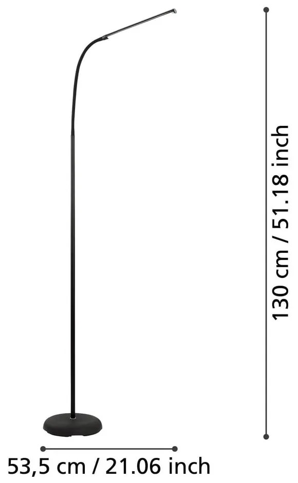 Черна LED подова лампа (височина 130 cm) LAROA – EGLO
