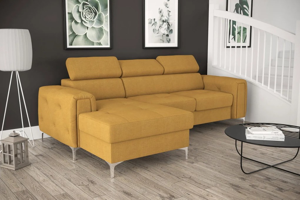 Ъглов Диван Almeria Mini-жълт-ляв-плат