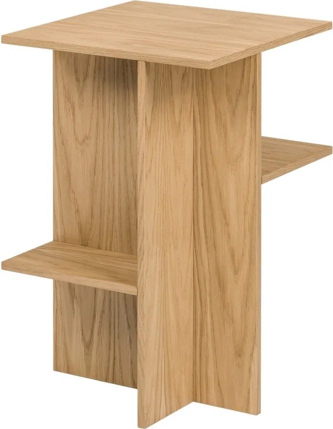Нощно шкафче от декор от дъб с рафтове в естествен цвят Atik – noo.ma