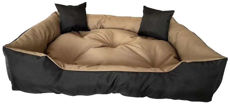 Водоустойчиво удобно легло за кучета с възглавници - кафяво-черно Šírka: 75 cm | Dĺžka: 100 cm