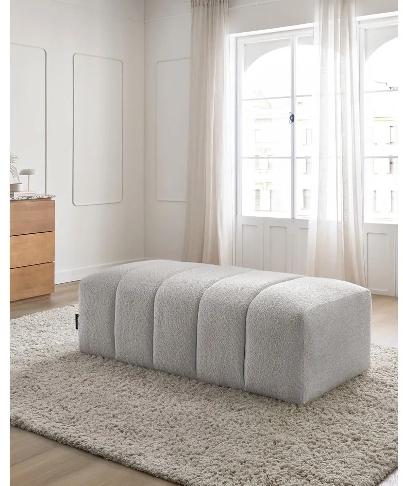 Светлосива табуретка от прежда с примки от букле Annecy – Bobochic Paris