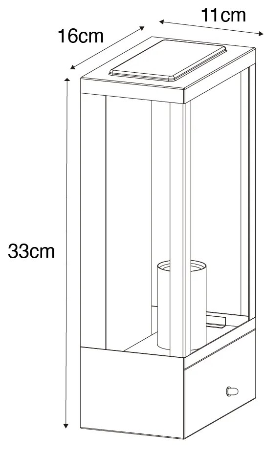 Външна стенна лампа черна със златен сензор за здрач - Rotterdam