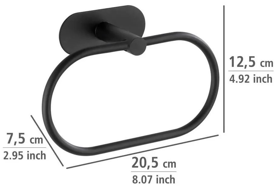 Матово черен самозалепващ комплект аксесоари за баня от неръждаема стомана Orea – Wenko
