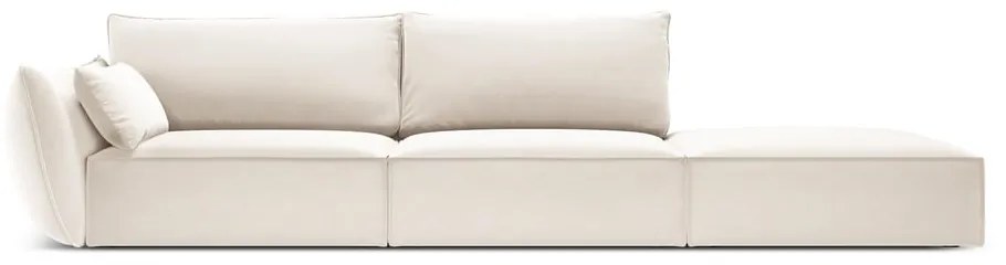 Бежов кадифен диван ляв ъгъл 264 cm Vanda – Mazzini Sofas