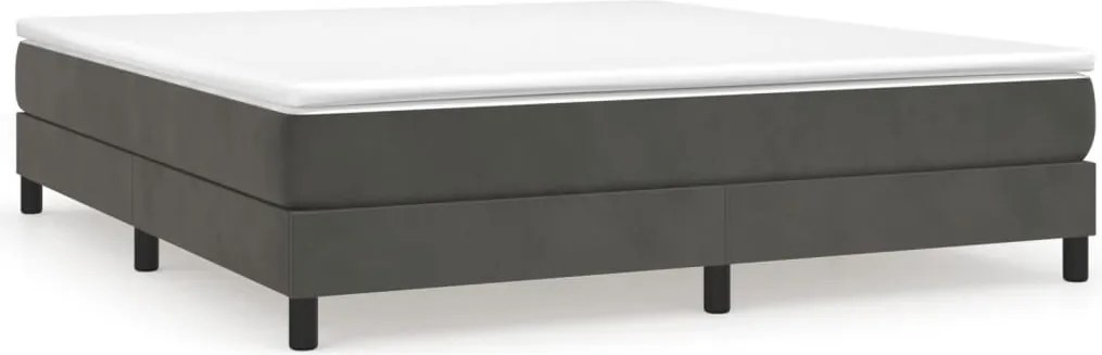 3120779 vidaXL Рамка за легло с пружини, тъмносива, 160x200 см, кадифе