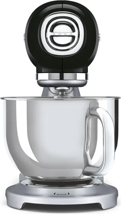 Планетарен миксер Smeg SMF04BLEU, 800W, 4.8 л, 10 скорости, Функция за плавен старт, Крачета против хлъзгане, Черен/Инокс