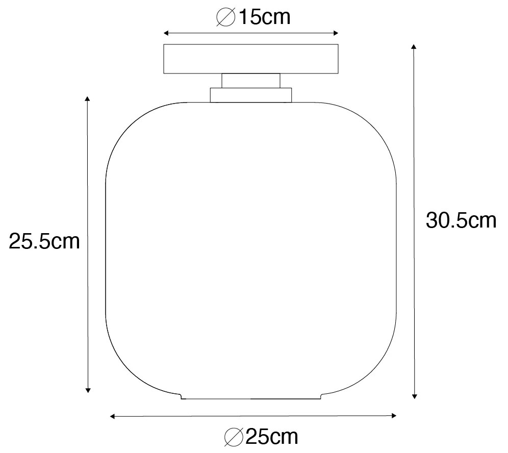 Смарт плафон месинг и кехлибарено стъкло вкл. WiFi G95 - Zuzanna