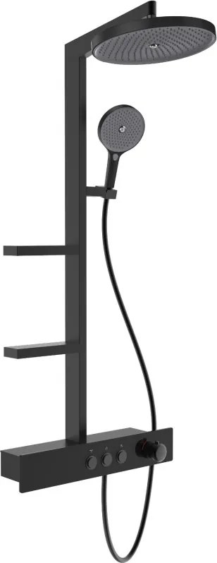 Mexen Plex външна душ-система с душ глава и батерия, черна - 78103-70