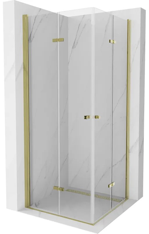 Mexen Lima Duo кабина за душ с преграда 90 x 90 см, прозрачен, златен - 856-090-090-50-00-02