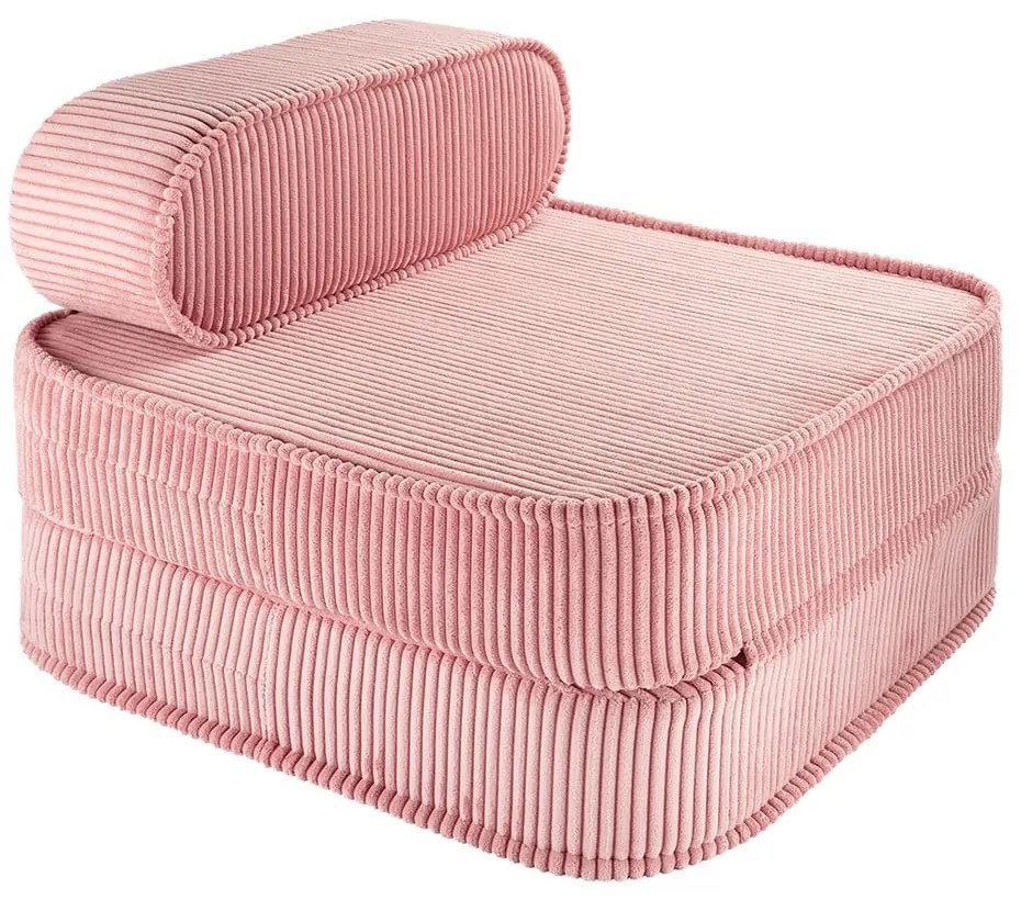 Розов детски стол от рипсено кадифе Flip – Wigiwama