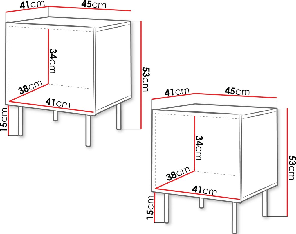 Комплект от две нощни шкафчета Tacos