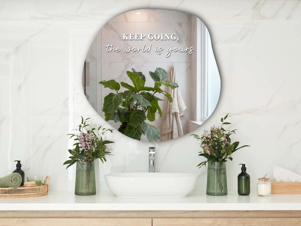 Стикер за огледало S27 – KEEP GOING, the world is yours. 89x23