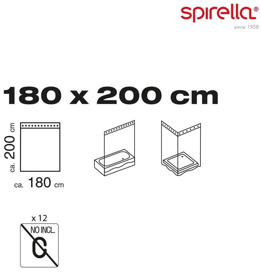 Завеса за душ 180x200 cm Primo – Spirella