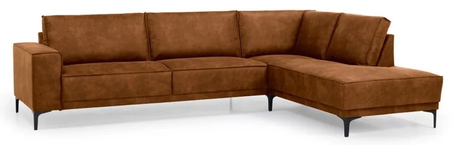 Светлокафяв ъглов диван от изкуствена кожа (десен ъгъл) Copenhagen - Scandic