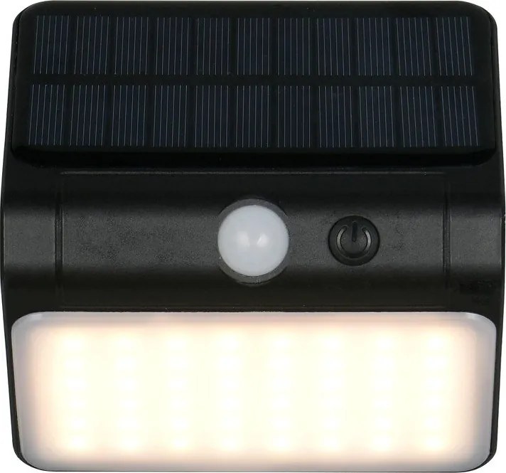 LED стенно външно осветително тяло със соларен панел (височина 12 cm) Olinda – Reality