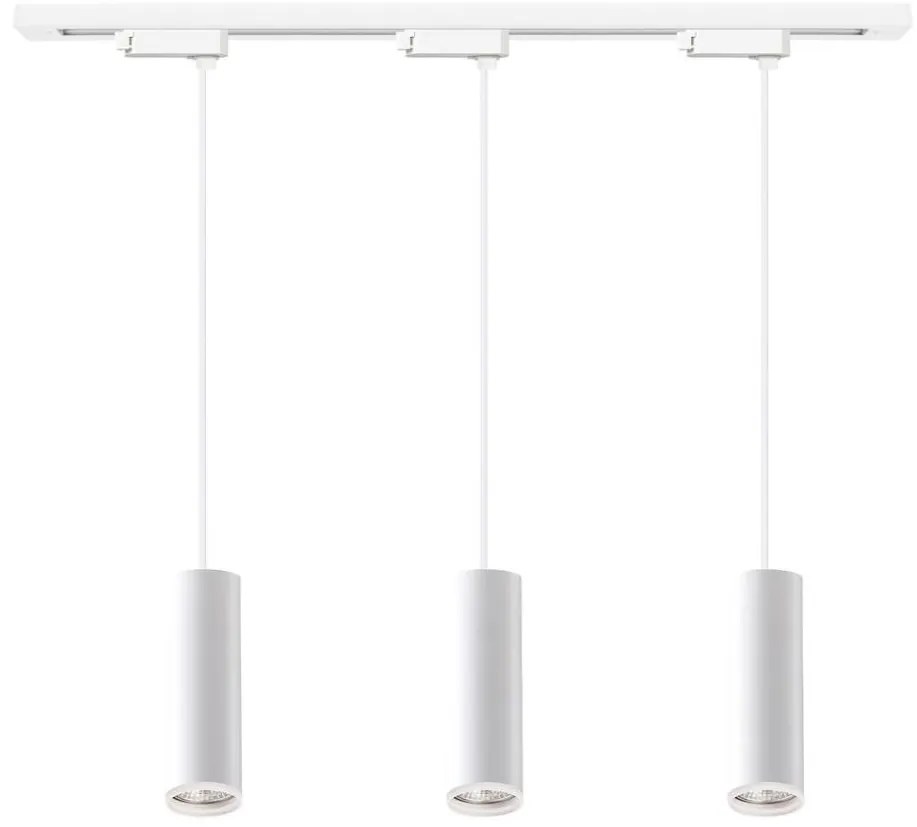 Бял полилей на кабел за шинна система PIPE 3xGU10/10W/230V