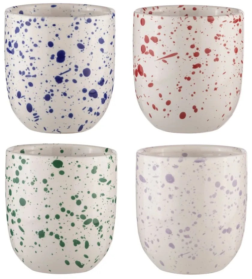 Бели чаши в комплект от 4 части, изработени от керамика 350 ml Carnival - Ladelle
