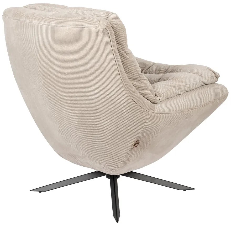 Кресло от бяло кадифе Vince - Dutchbone