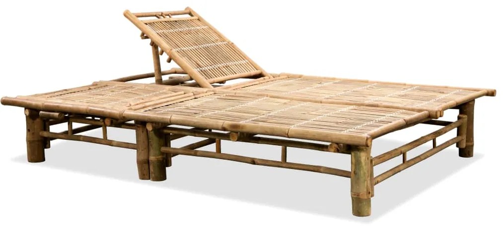 43715 vidaXL 2-местен шезлонг, бамбук