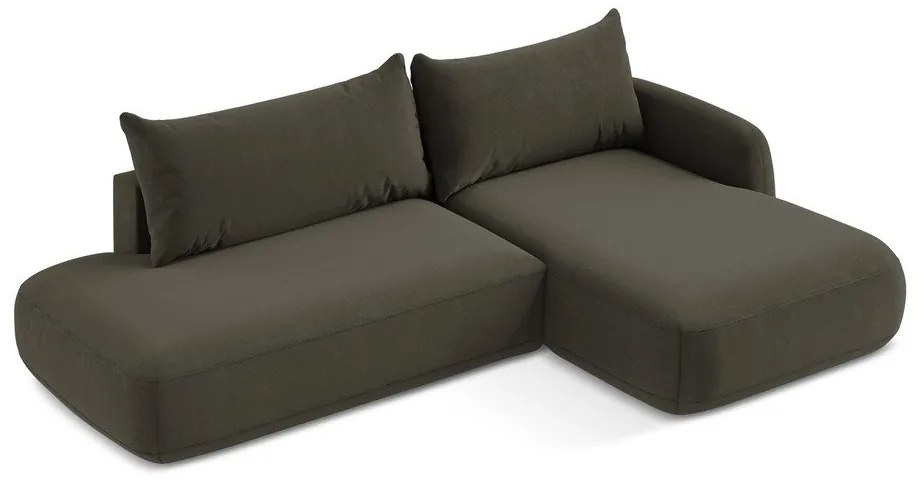 Кафяв сгъваем ъглов диван (десен ъгъл) Hale – Makamii