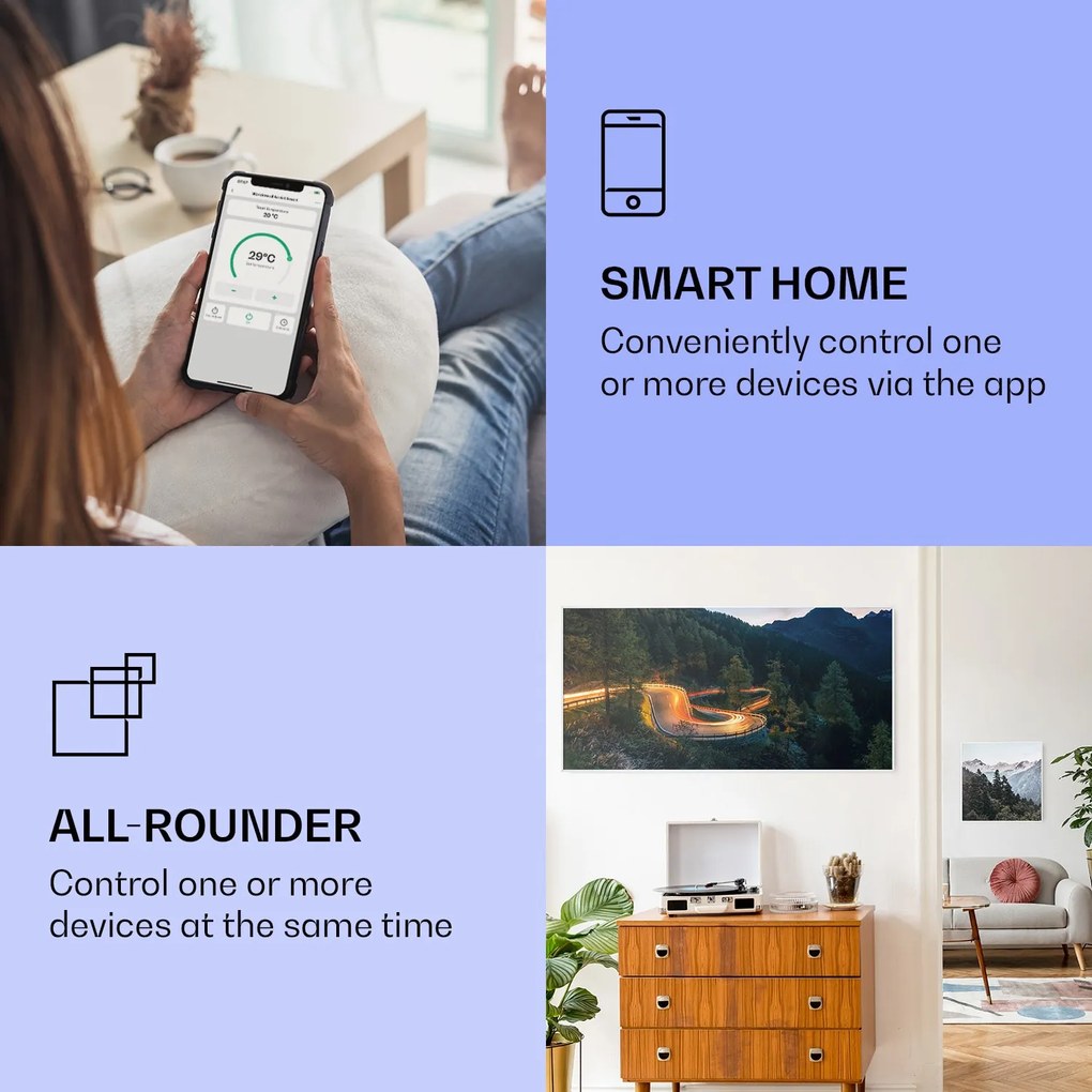 Klarstein Wonderwall Air Art Smart, инфрачервен отоплител, планинска пътека, 120 х 60 см, 700 W