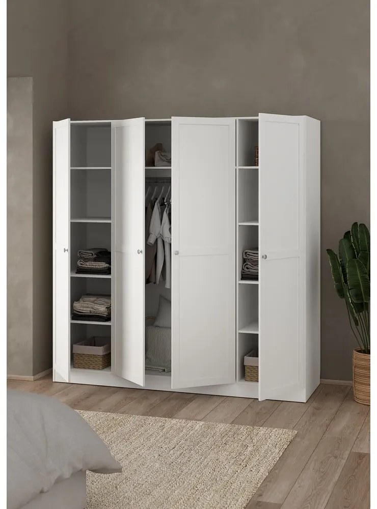 Бял гардероб 195,5x200 cm Billund - Tvilum