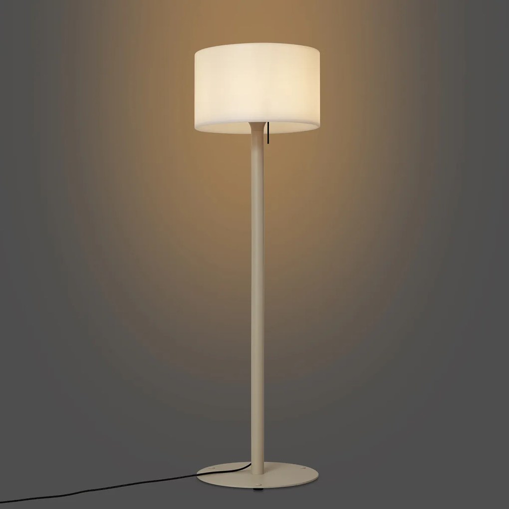 Скандинавска външна подова лампа бежова с бял абажур IP44 - Mississippi