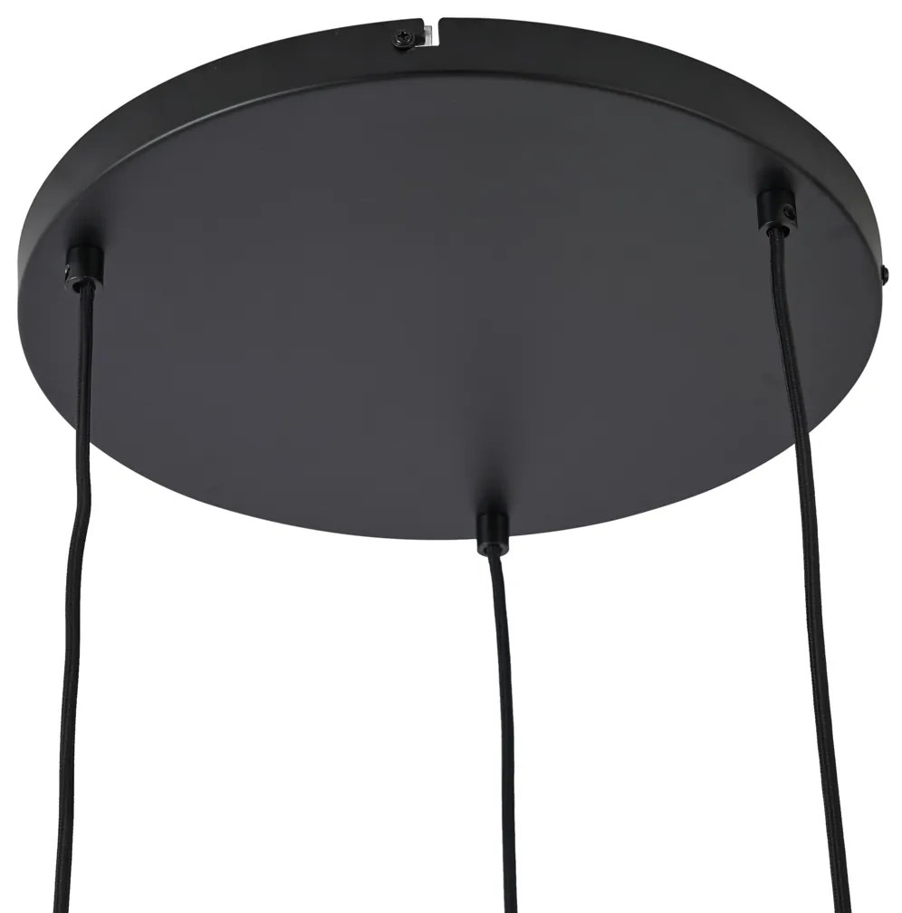 Хотелски шик висяща лампа черна със златно и зелено стъкло 3-лампи - Zuzanna