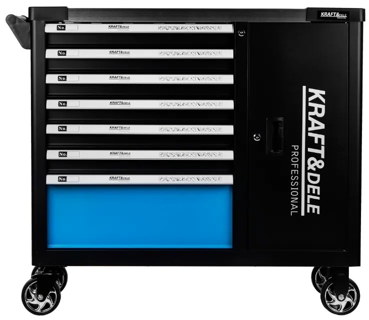Работническа количка за инструменти 309 бр. - 7 чекмеджета + шкаф KD1069