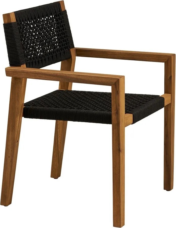 Черен градински стол от масивно дърво Anzio – House Nordic