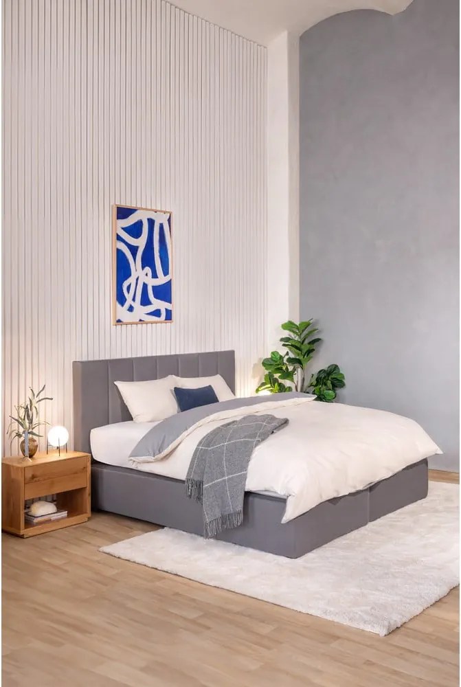Сиво боксспринг легло 180x200 cm Olia Bold Line – Bonami Selection