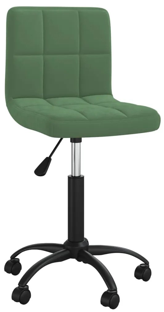 334359 vidaXL Въртящ се офис стол, тъмнозелен, кадифе
