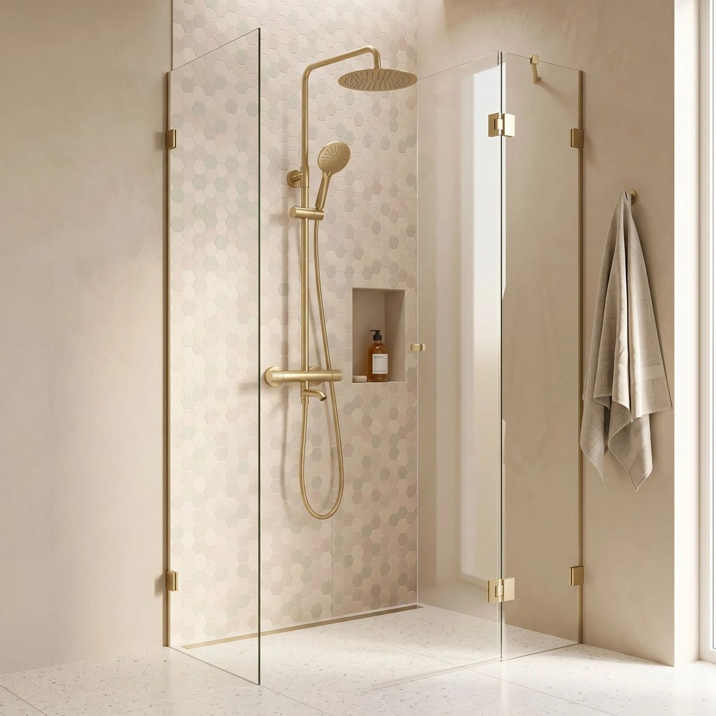Душ система с Термостат Rea Lungo Diamond Gold Brush