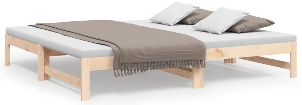 823414 vidaXL Разтегателна кушетка, 2x(90x190) см, борово дърво масив