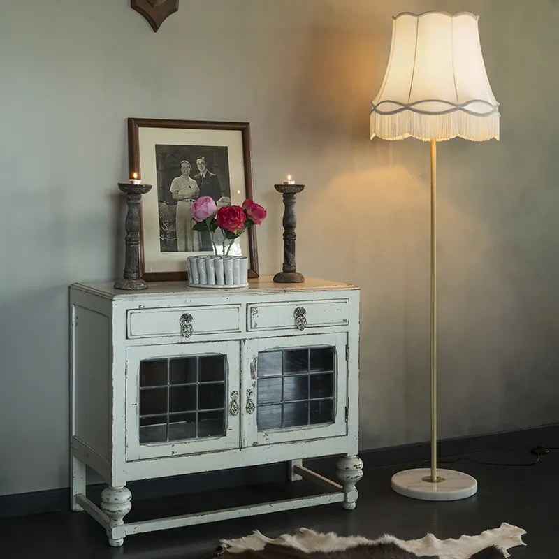 Копринен абажур кремав 45/30/44 - Баба