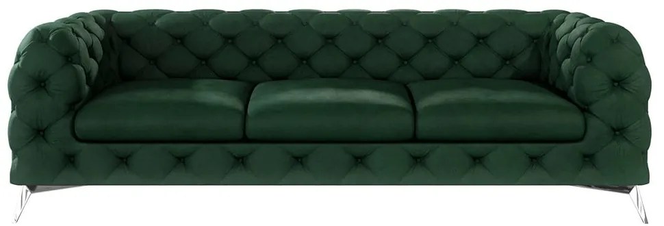Тъмнозелен кадифен диван 243 cm Chelsea – Ropez