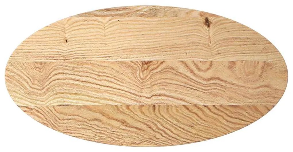 4009038 vidaXL Плот за маса, 100x50x2 см, дъбово дърво масив, овална