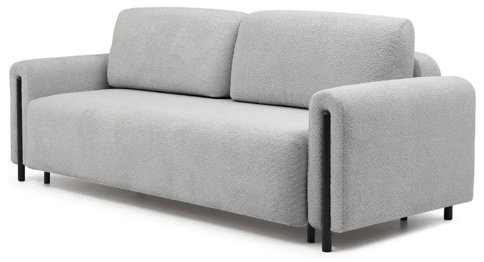 Светлосив сгъваем/с място за съхранение диван от прежда с примки от букле 244 cm Arcadova – ELTAP