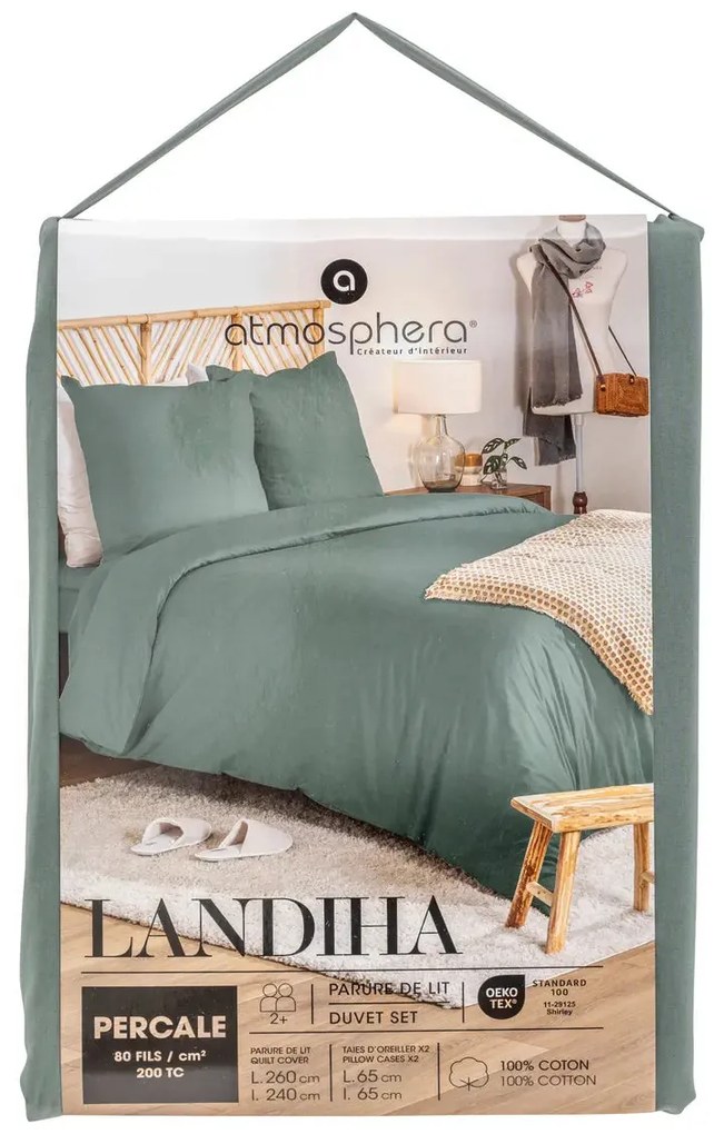 Спално бельо atmosphera Landiha, 260x240 cm, Памук перкал - Зелен