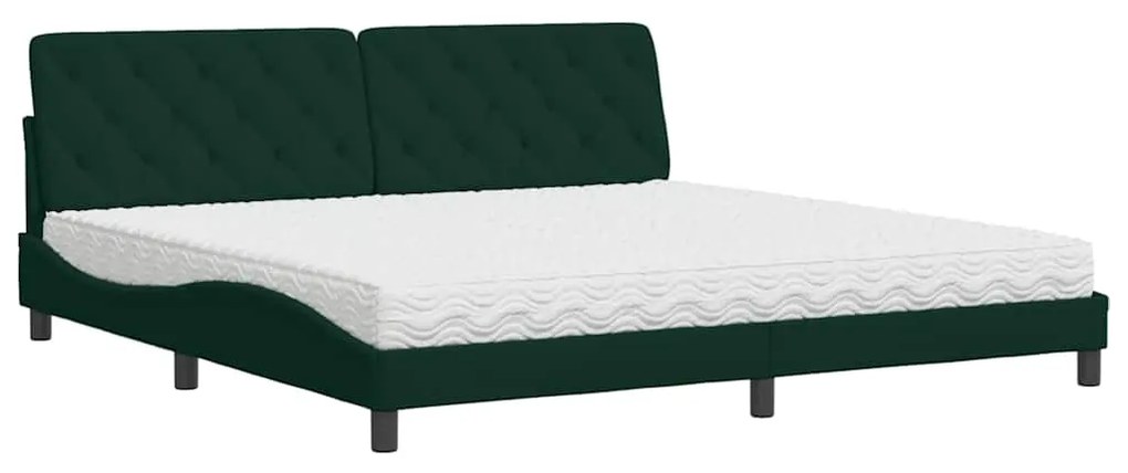 3208679 vidaXL Легло с матрак, тъмнозелено, 200x200 см, кадифе