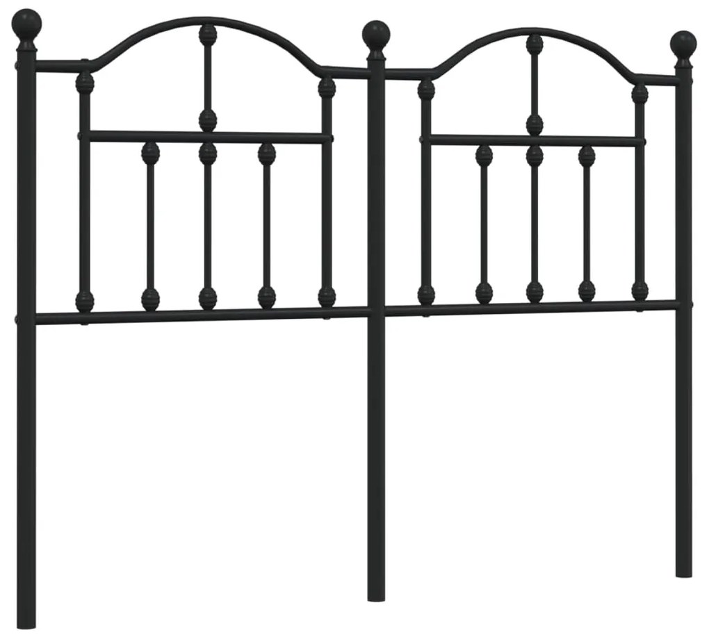 353470 vidaXL Метална резервна табла за легло, черна, 120 см