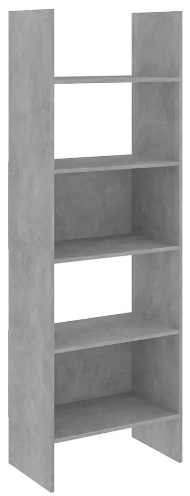 803411 vidaXL Библиотека, бетонно сива, 60x35x180 см, инженерно дърво