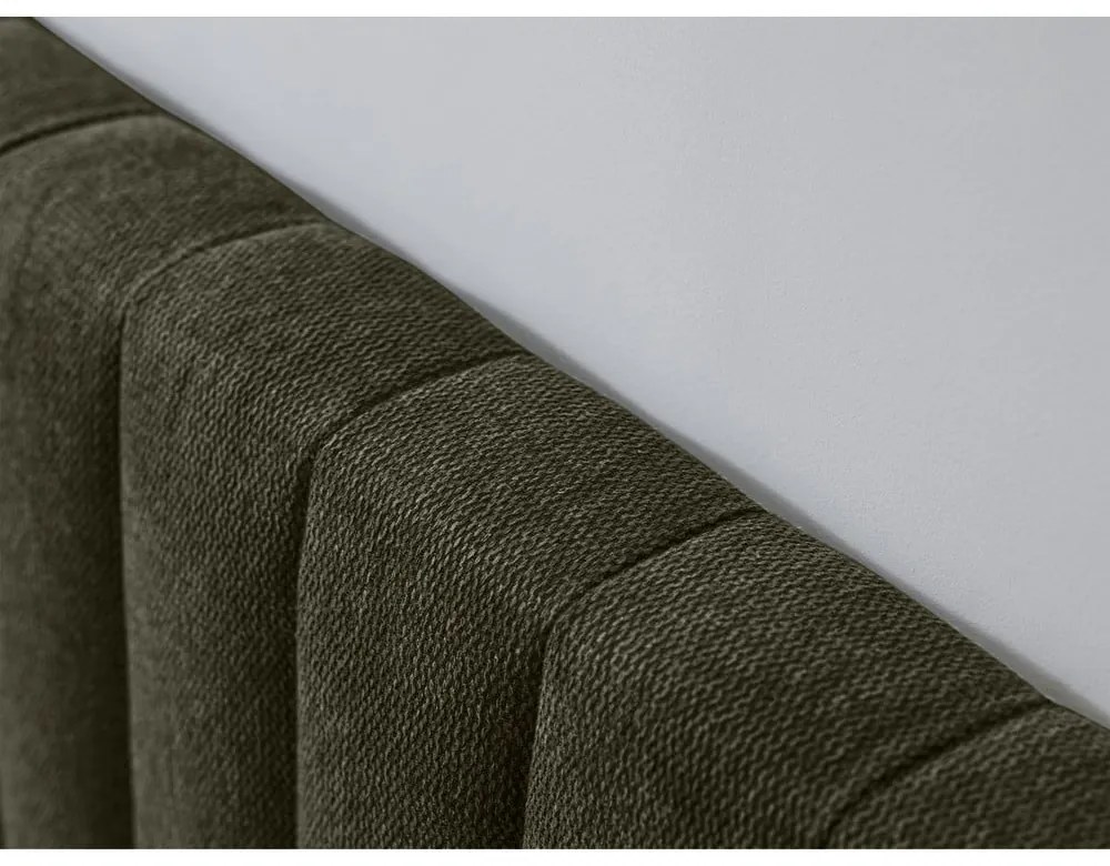 Тъмнозелено/естествено двойно легло с решетка 180x200 cm Oceane - Bobochic Paris