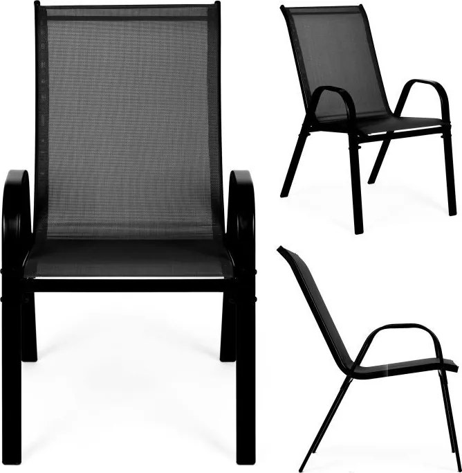 Градински столове за терасата - комплект от 4 броя Сив